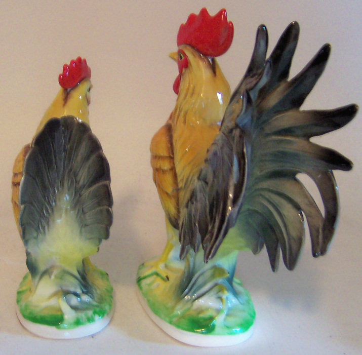 Vintage Norcrest Rooster And Hen Chicken Ceramic Figurines Very Detailed Ebay 7696